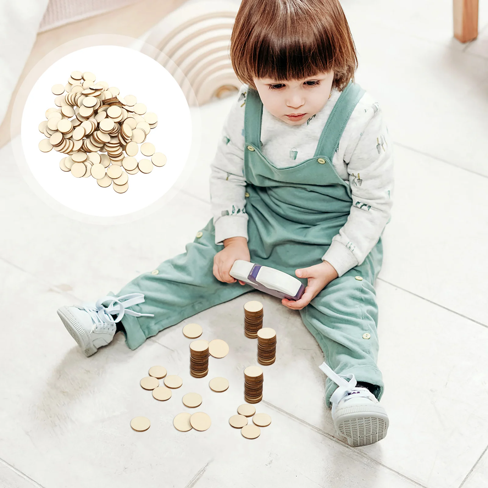 

Wood Wooden Slices Discs Round Cutouts Circle Diy Chip Pieces Craft Blank Mini Embellishments Ornaments Props Square Slabs