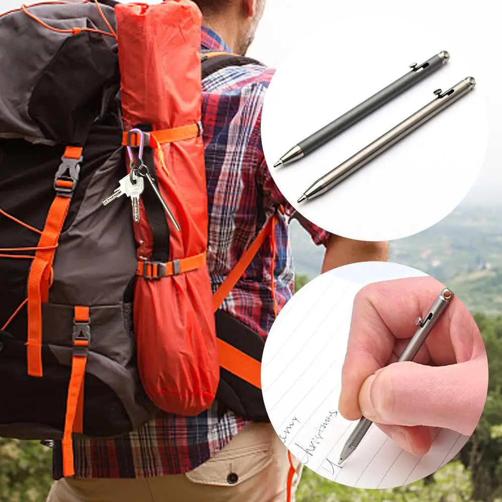 

Portable Mini Pen Outdoor Travel Camping Portable Edc Pen Ballpoint Gadget Equipment Keychain Color 2 Writing I8r2