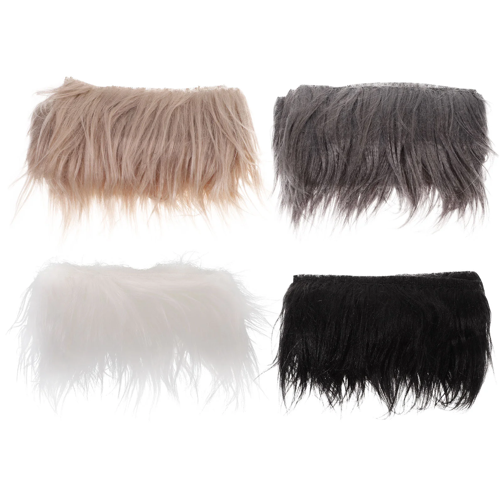 

4pcs Artificial Fur Stripe Fake Fur Ribbon Wired Ribbon Furry Ribbon Shaggy Plush Baby Artificial Flower