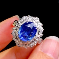 solid silver 925 jewelry blue sapphire ring for women anillos de wedding bands sapphire anel genuine 925 sterling silver rings