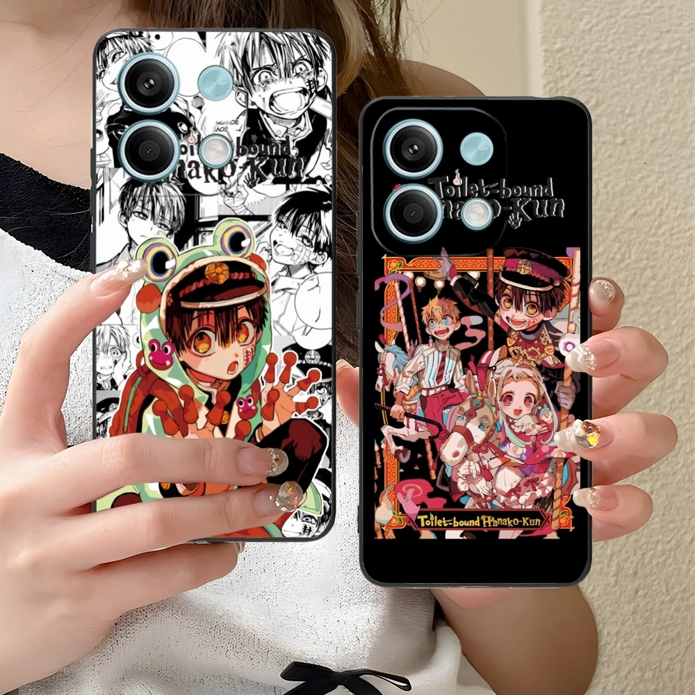 Умный чехол Hanako Kun для мобильного телефона Xiaomi Redmi Note 13 12 11 10 9 8 7 6 S A Pro Lite Plus 5G черный