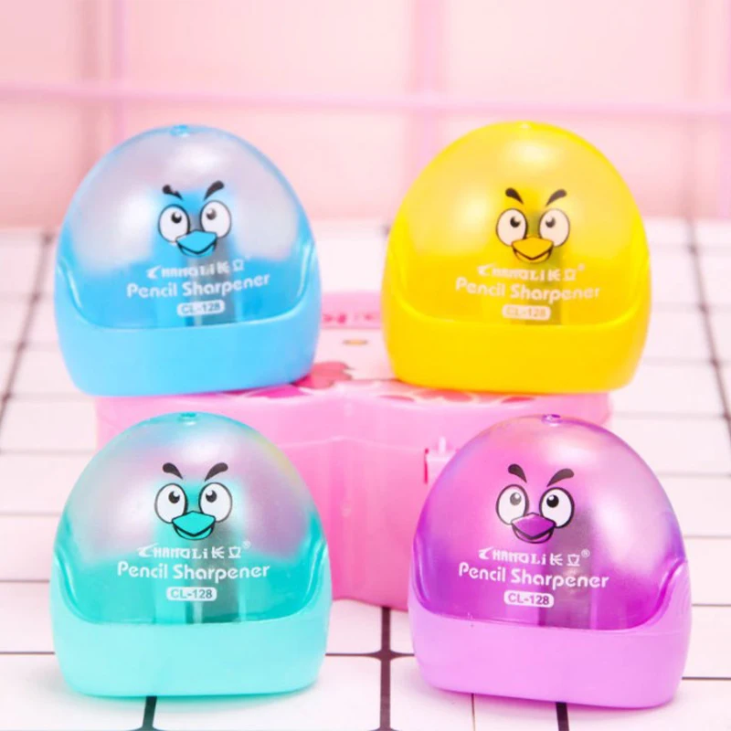 

4pcs Cartoon pencil sharpener pupils simple pencil sharpener manual children's supplies small pencil sharpener stationery