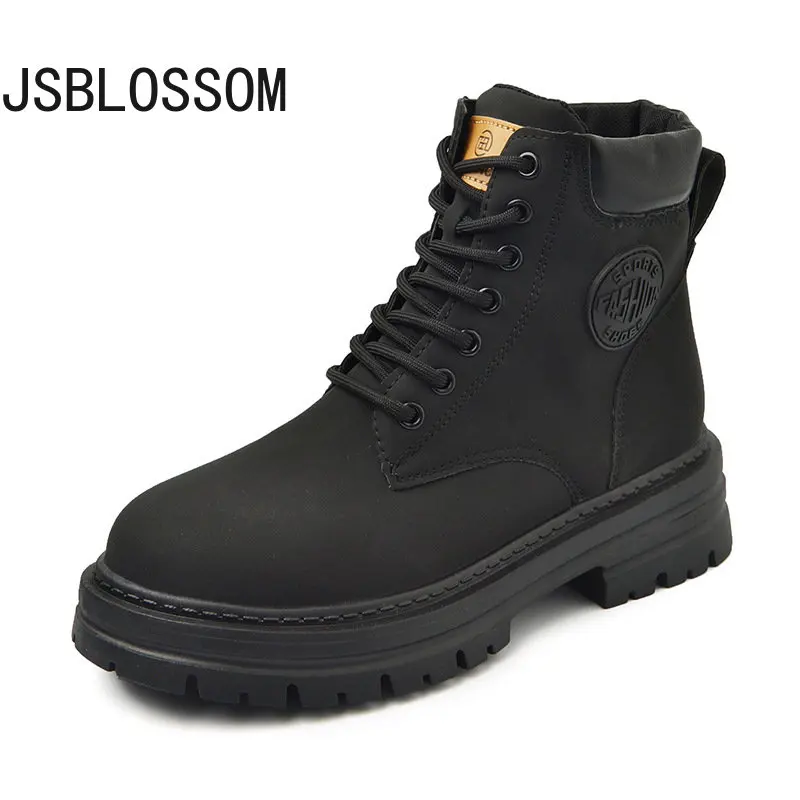 

Ботинки мартинсы женские, новинка сезона осень-зима 2022, женские короткие ботильоны на толстой подошве со шнуровкой