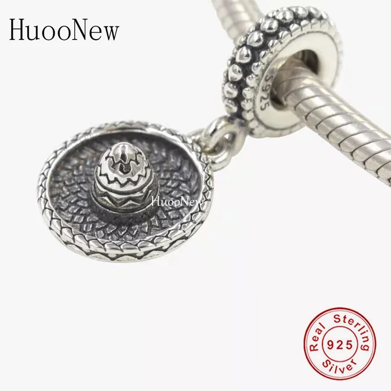 Женский винтажный браслет из серебра 925 пробы с Шармами