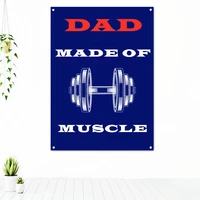 day made of muscle workout motivational poster tapestry wall art fitness bodybuilding exercise banner flag stickers gym decor