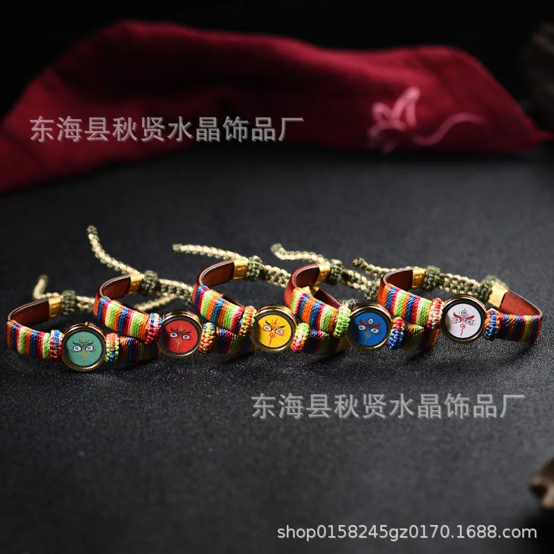 Тибетский этнический стиль пять богов богатства глаз ниша для статуи Будды