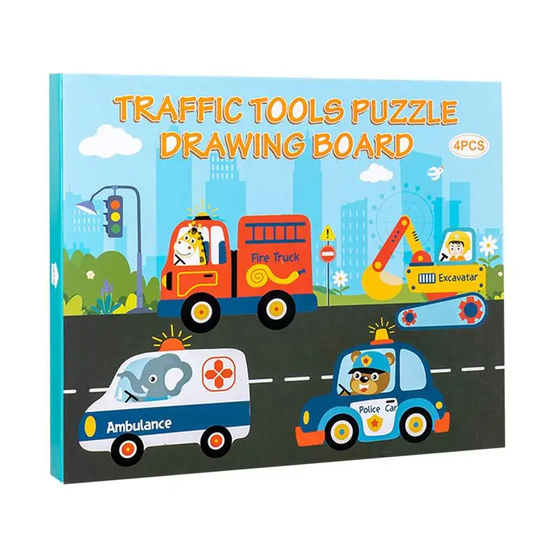 

Wooden Puzzles For Toddlers 3D Wooden Animal/Traffic Jigsaw Puzzles Montessori Stem Travel Toy Preschool Educational Learning To