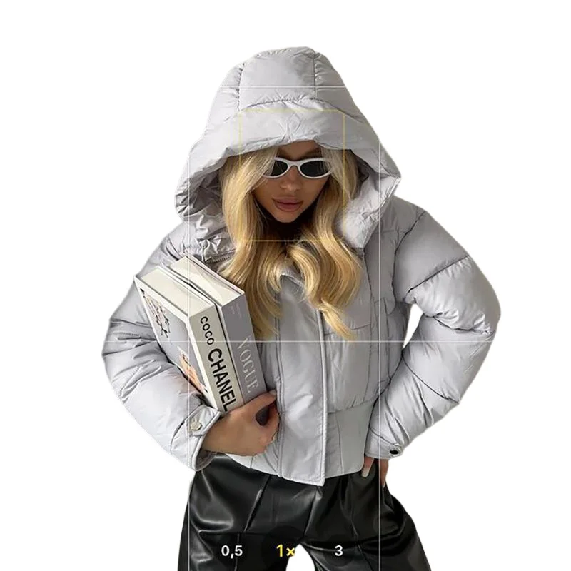 Loose Warm Removable Hooded Warm Short Cotton Jacket Women's Autumn and Winter New Long-Sleeved Embroidered Short Jacket