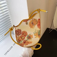 niche designer print underarm shoulder bag womens 2022 new saddle bag fashion flower color messenger bag luxury crossbody bags