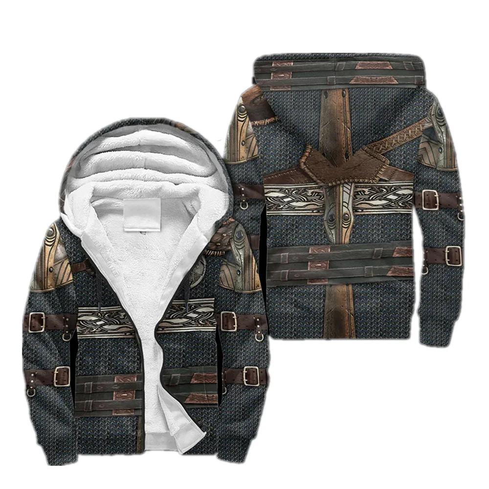 Зимнее модное пальто на молнии Mjolnir один Ворон тату 3D принт Мужская утепленная