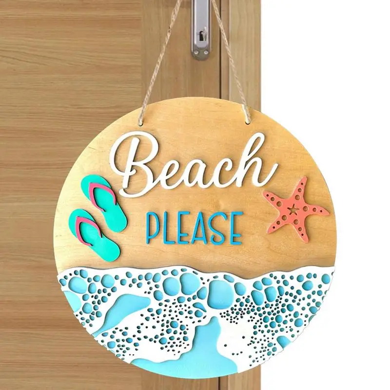 

Starfish Door Hanger 11.8in Ocean Beach Wooden Wreath Decor Wood Farmhouse Beach Starfish Door Decor Ocean Door Welcome Sign