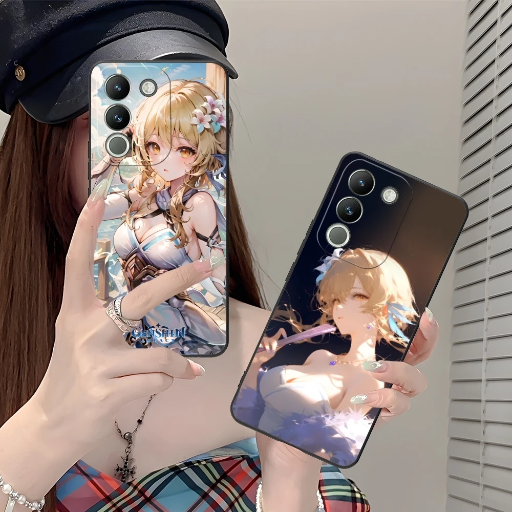 Genshin Impact Lumine Smart Cell Phone Case for VIVO Y95 Y93 Y31 Y20 V19 V17 V15 Pro X60 NEX Black Soft Cover Shell