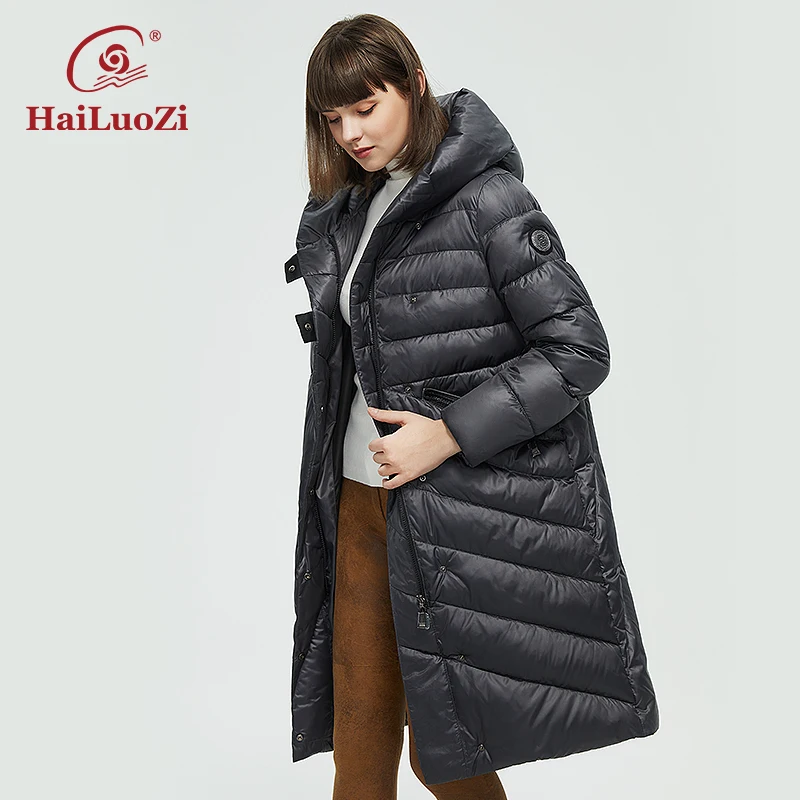 HaiLuoZi 2022 Winter Women's Jacket Women Coats Plus Size Long Oversize Windproof Warm Hooded Thick Outwear Female Parka 08