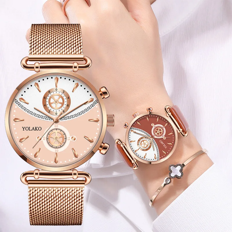 

New All-match Watch for Women Luxury Brand Fashion Trend Casual Metal Mesh Strap Business Quartz Watch Ladies Watch Waterproof