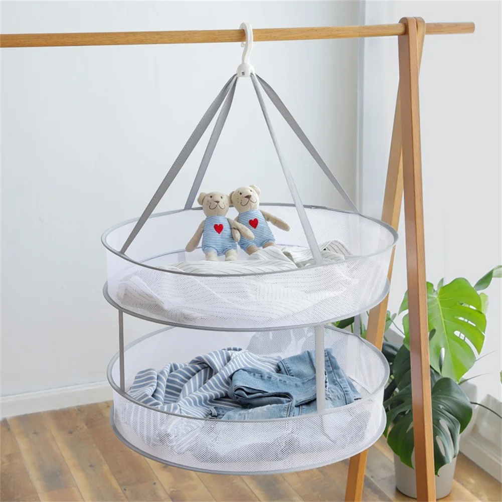 

Household Clothes Drying Net Basket Hanging Net Mesh Basket Dryer Anti-Deformation Net Pocket Cardigan Socks Drying Rack Basket