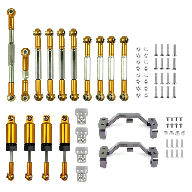 

Metal Steering Link Rod Pull Rod Mount Seat Shock Absorber Set for WPL C14 C24 C24-1 1/16 RC Car Upgrade Parts