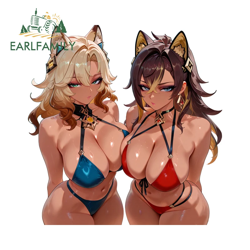 

EARLFAMILY Senpai кошачьи уши для девочек на груди против автомобиля наклейка Xilonen устойчивые к царапинам аксессуары наклейка караван гоночный декор для ноутбука