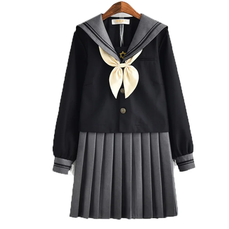 

Японская школьная форма JK, униформа для девушек, стиль японского колледжа, костюм матроска, Женская Сексуальная рубашка, плиссированная юбка