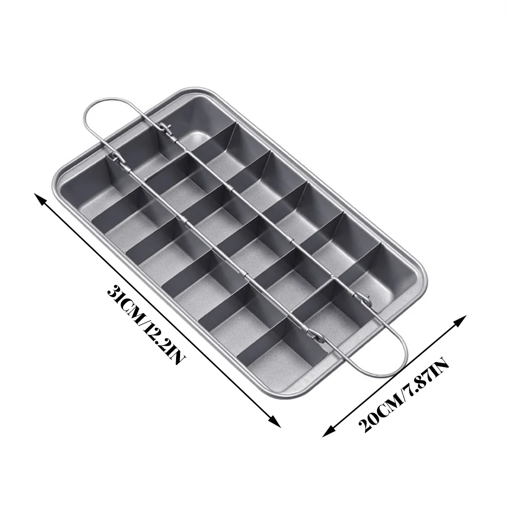 

Baking Tray Non-stick Square Cake Pan Carbon Steel Seamless Kitchen Cooking Plate with Dividers