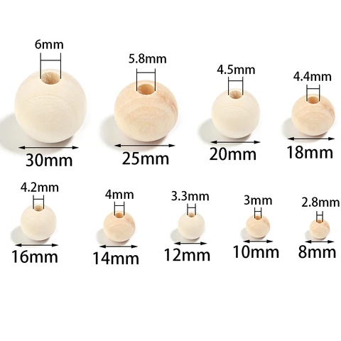 Деревянные бусины из натурального дерева