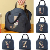 gold letter lunch bags women handbags picnic travel thermal breakfast box girls school child convenient lunch bag tote food bags