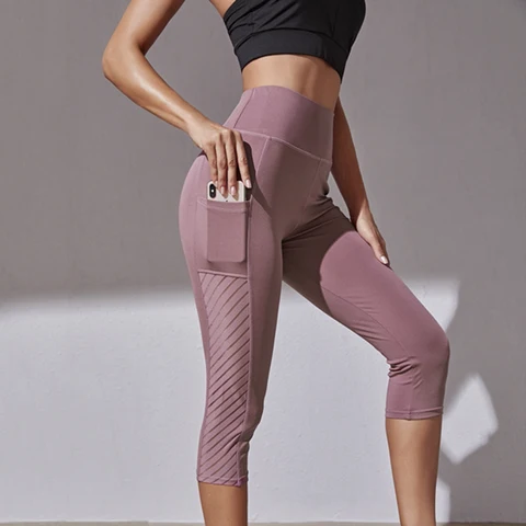 Утягивающие бедра подтягивающие сетчатые красные штаны для йоги женские летние штаны для бега спортивные дышащие сетчатые штаны для фитнеса 7 точек