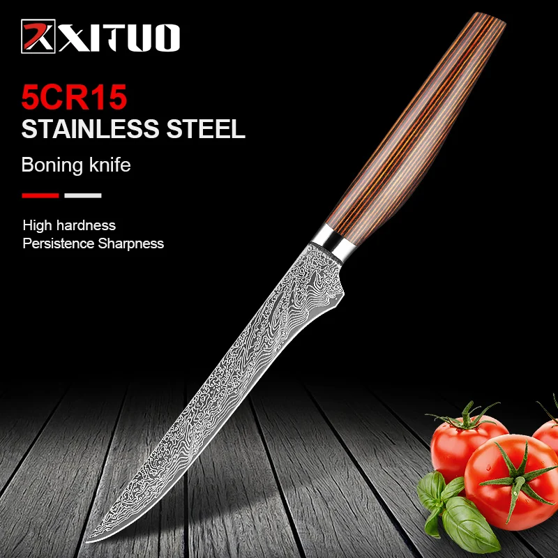 

XITUO Premium Boning Knife 6 Inch High Carbon Stainless Steel Japanese Fillet Knife Pro Trimming Knife for Meat Fish Deboning
