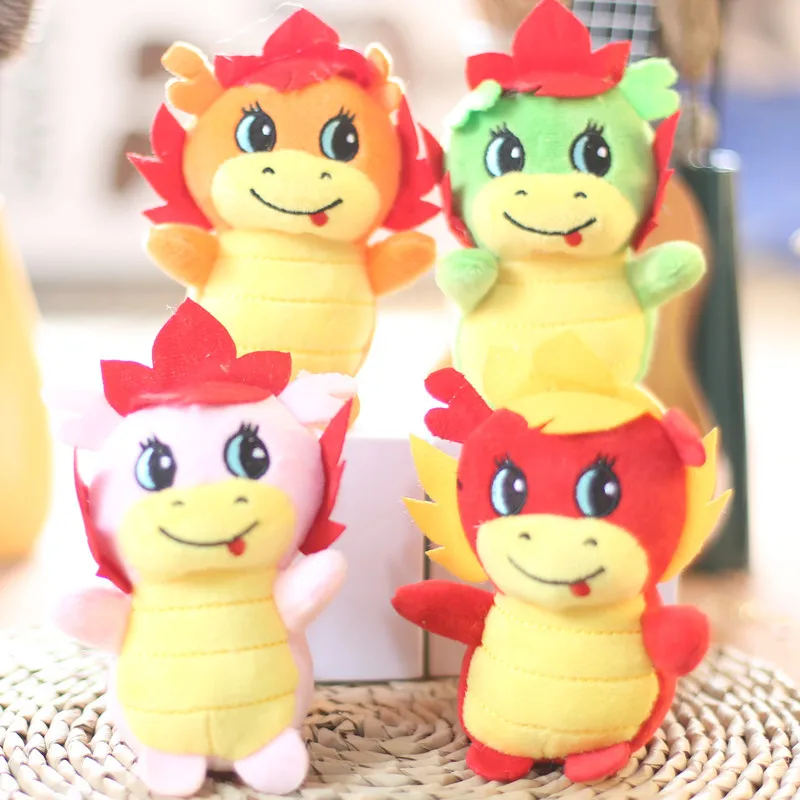 12 см милый мультяшный китайский дракон Маленькая подвеска плюшевая игрушка