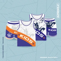 kids basketball sets for boys girls full sublimation customizable name number printed tracksuits quickly dry training sportwear