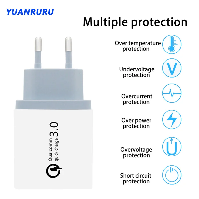 Зарядная станция с вилкой для ЕС и США быстрое зарядное устройство USB-разъемом 3 0