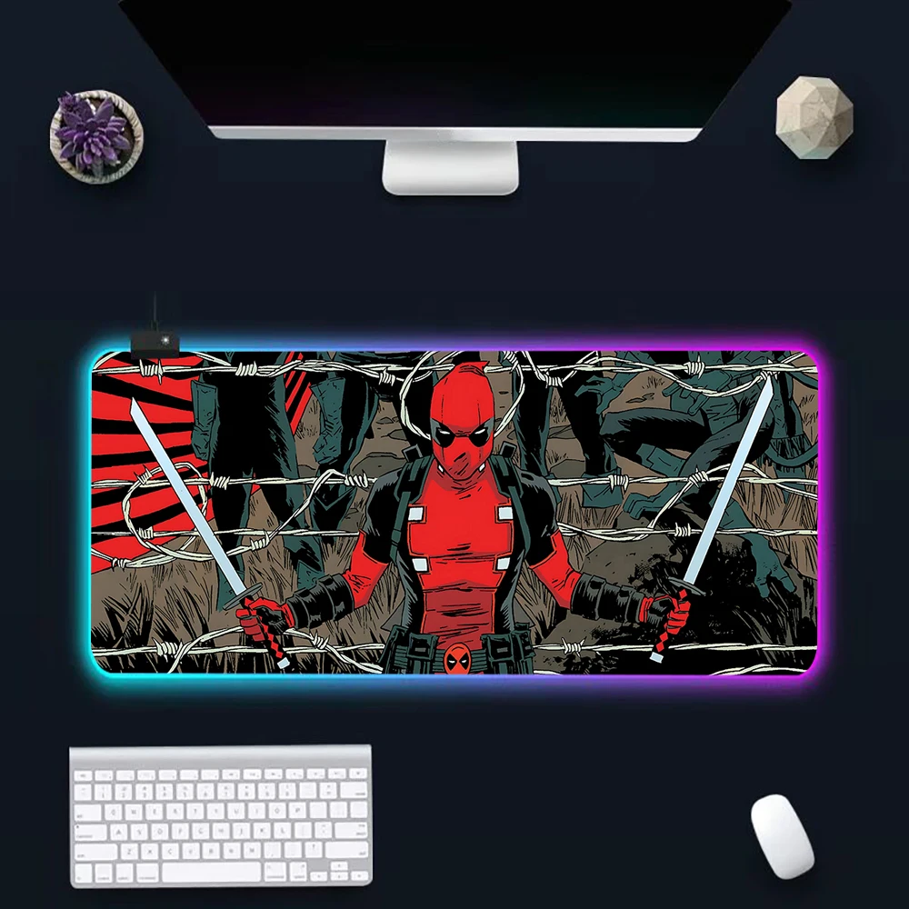 Забавный красный коврик для мыши с RGB-подсветкой для геймеров, светящийся в темноте, резиновый игровой коврик для компьютера (art.: 3920d83f4fc7b) - 3920d83f4fc7b