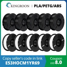 KINGROON 10KG PLA/ ABS/ PETG Filament 1.75mm Black White Gray , Wholesale 10 Rolls PLA ABS PETG Plastic For 3D Printer