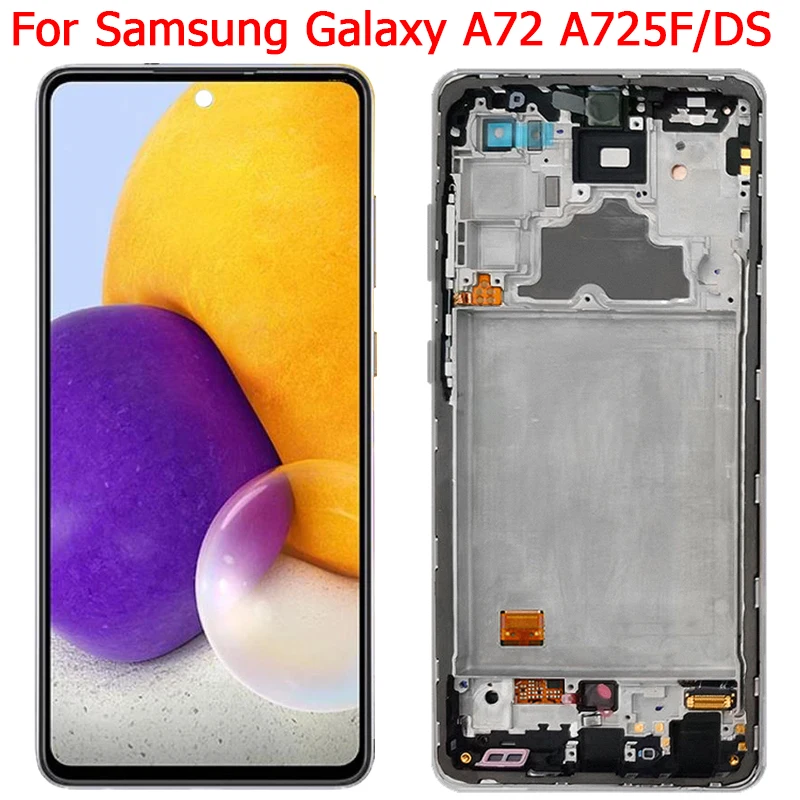 ЖК-дисплей с сенсорным экраном для Samsung Galaxy A72, 6,7 дюймов, Amoled, с рамкой, SM-A725F A725F/DS A726B/DS