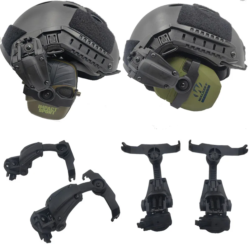 

Tactical Headset Bracket Mount ARC Helmet Rail Adapter for Walker's Razor Howard Leight Electronic Shooting Headset