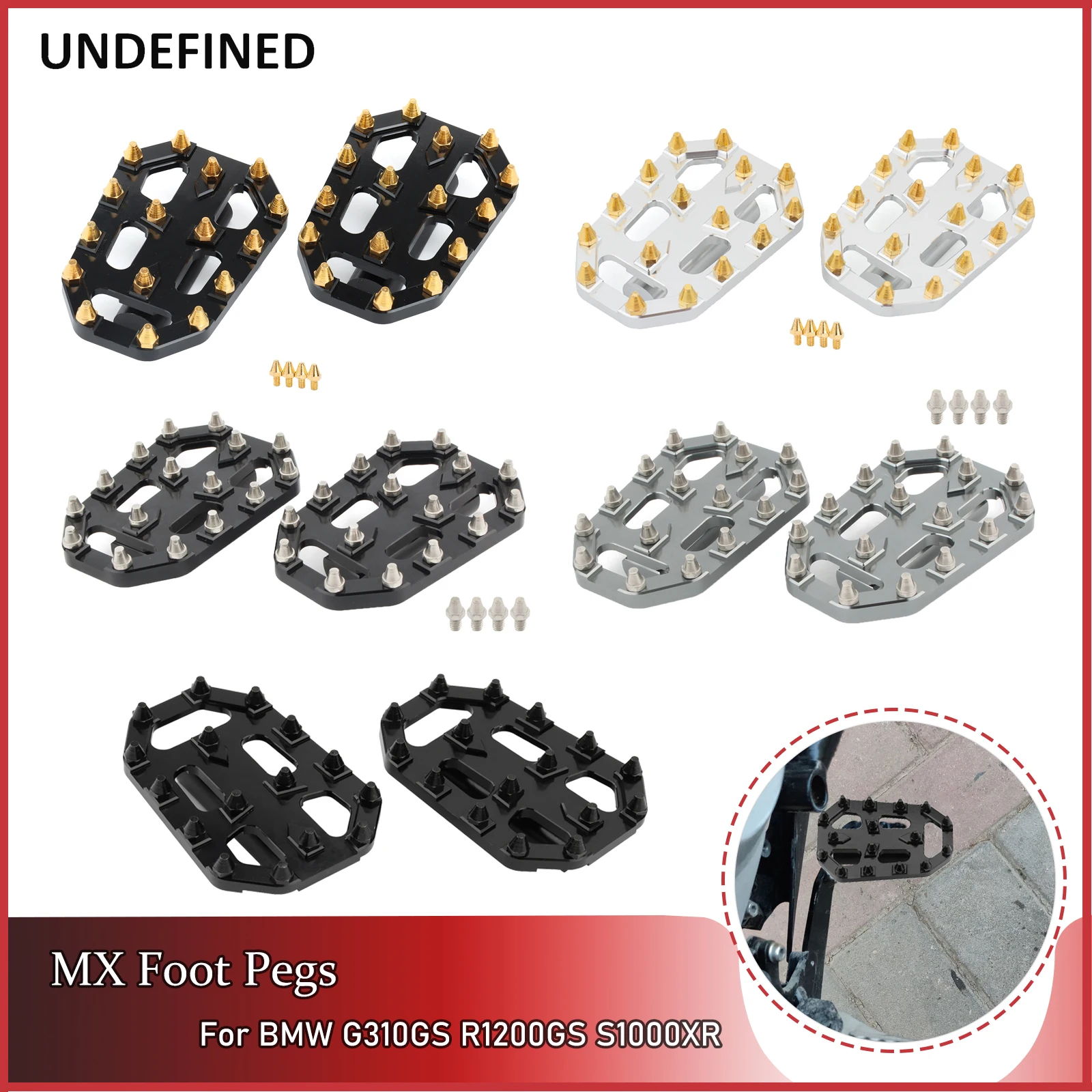 Motorcycle Wide Foot Pegs Pedals Scrambler Rest Footpegs For BMW Aluminum Footrests G310GS R1200GS 1000XR F750GS F850GS R Nine T