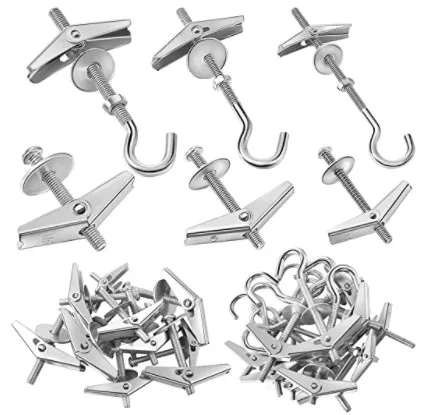 

20Pcs Ceiling Hooks M4 M5 Drywall Bolt Hook Hanger Toggle Wing for Hanging Plants Ceiling Installation Wall Fixing Anchor Hook