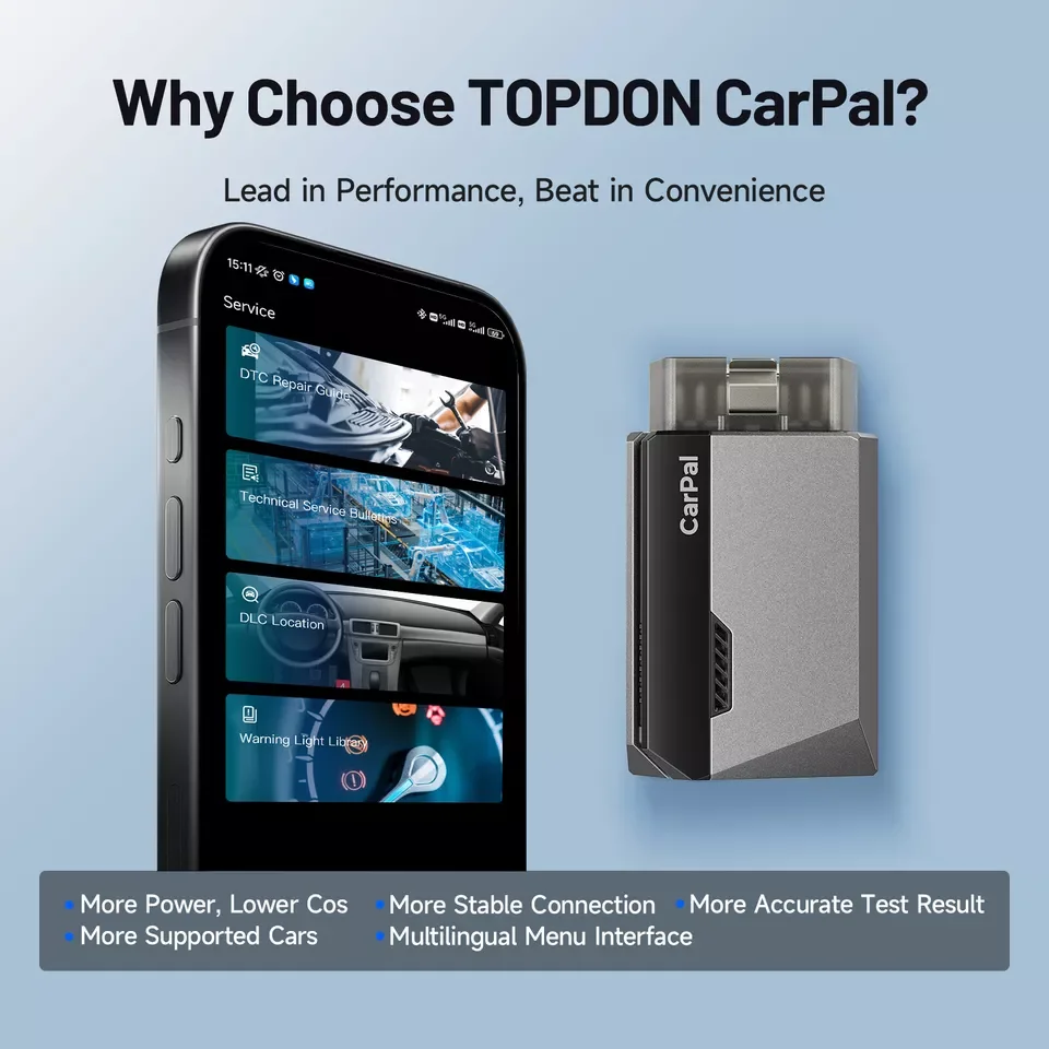 OBD2 сканер TOPDON Carpal Bluetooth для всех автомобилей диагностический инструмент iOS Android