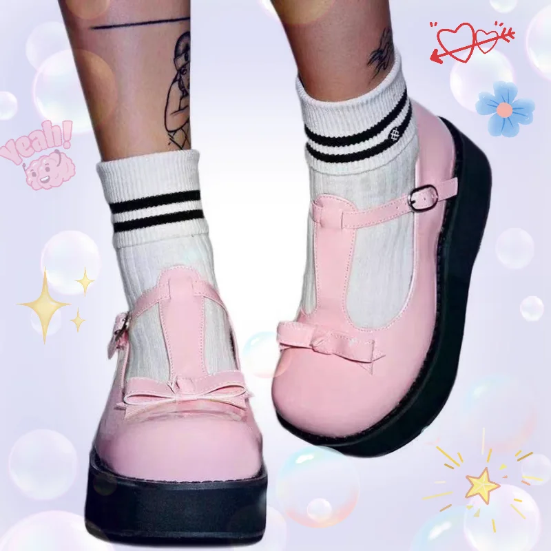 Lolita Shoes Women Mary Jane Vintage Girls Students JK Uniform High Heel Platform Cosplay Hot Style Plus Size | Обувь