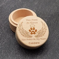 personalized wood dog urn animal gift cremation box dog keepsake funeral supplies for dogs pet ashes box paw prints in heaven