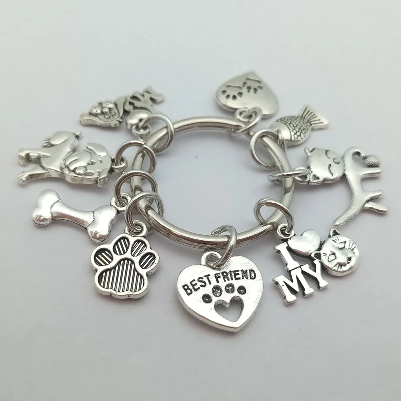 Брелок для ключей Я люблю свою собаку и кость | Украшения аксессуары