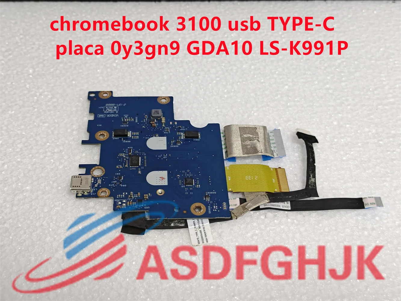 Оригинальная версия для Dell Chromebook 3100 USB-плата с портом Type-C Y3GN9 GDA10 реверсивная