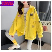 2022 new style fried street denim spring and autumn korean version loose western style age reducing autumn coat womens clothing