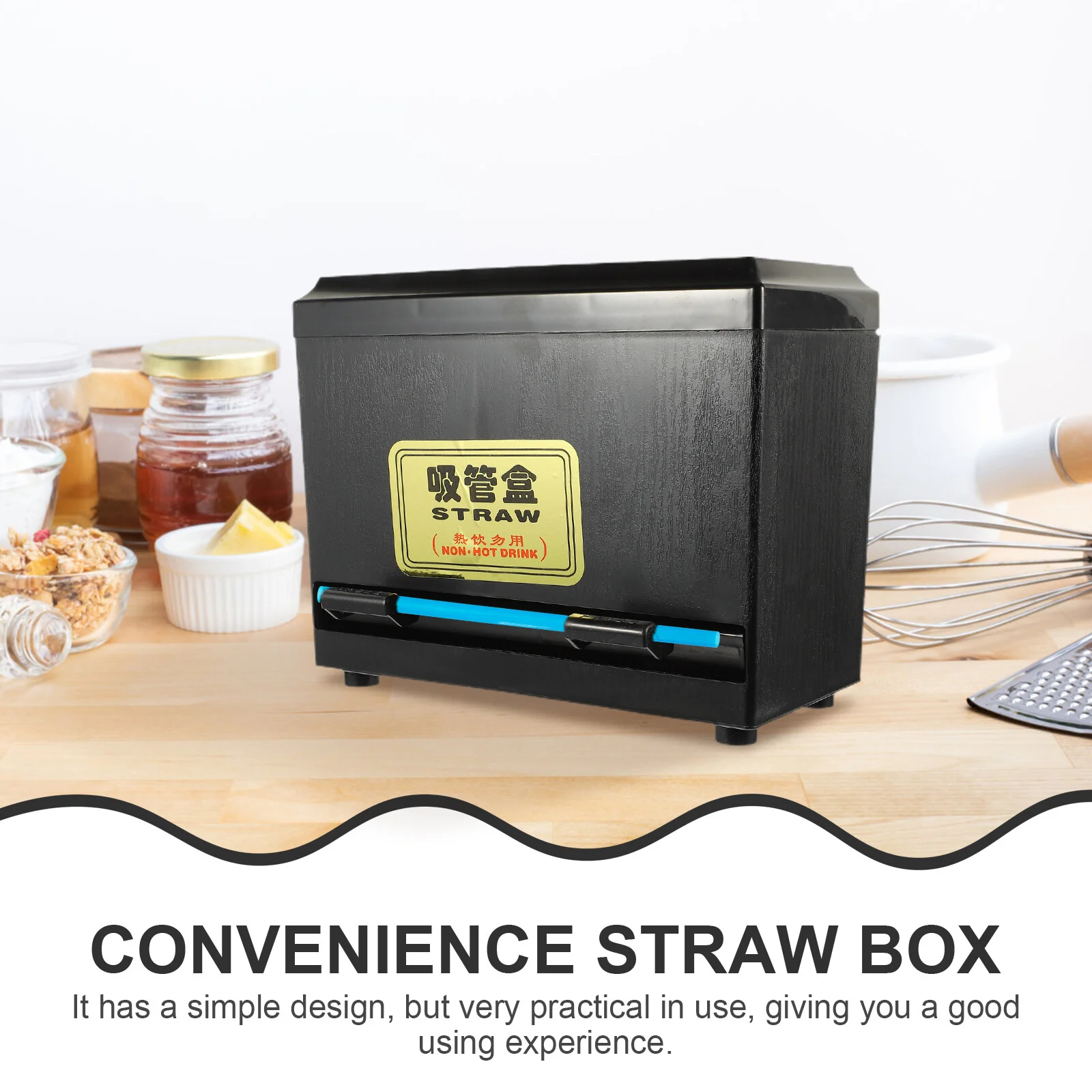 

Countertop Bulk Dispenser Chopsticks Dispenser Dispenser Unwrapped Drinking Straws Storage for Restaurant