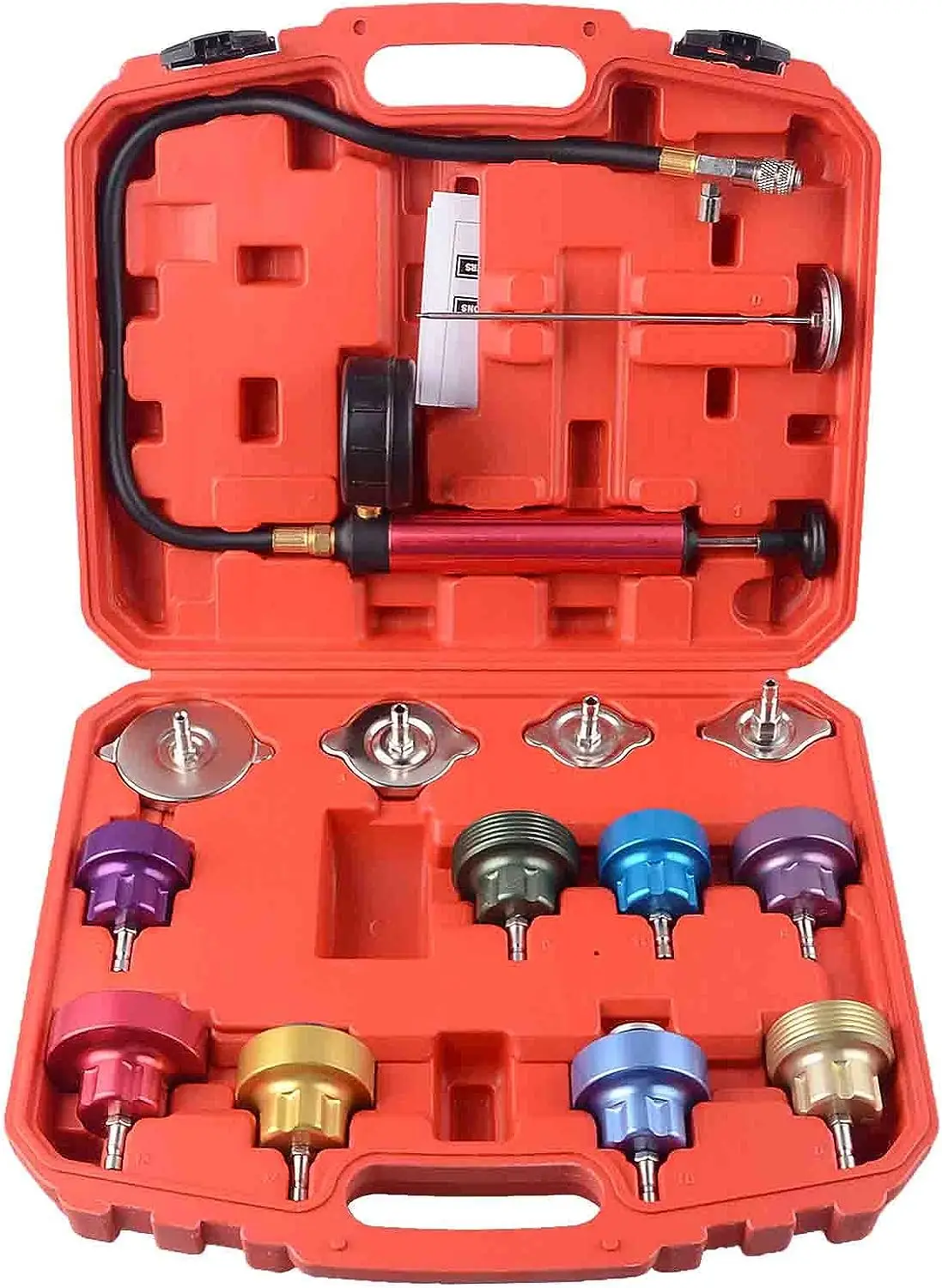 

pcs Aluminum Automotive Cooling System Radiator Pressure Tester Kit