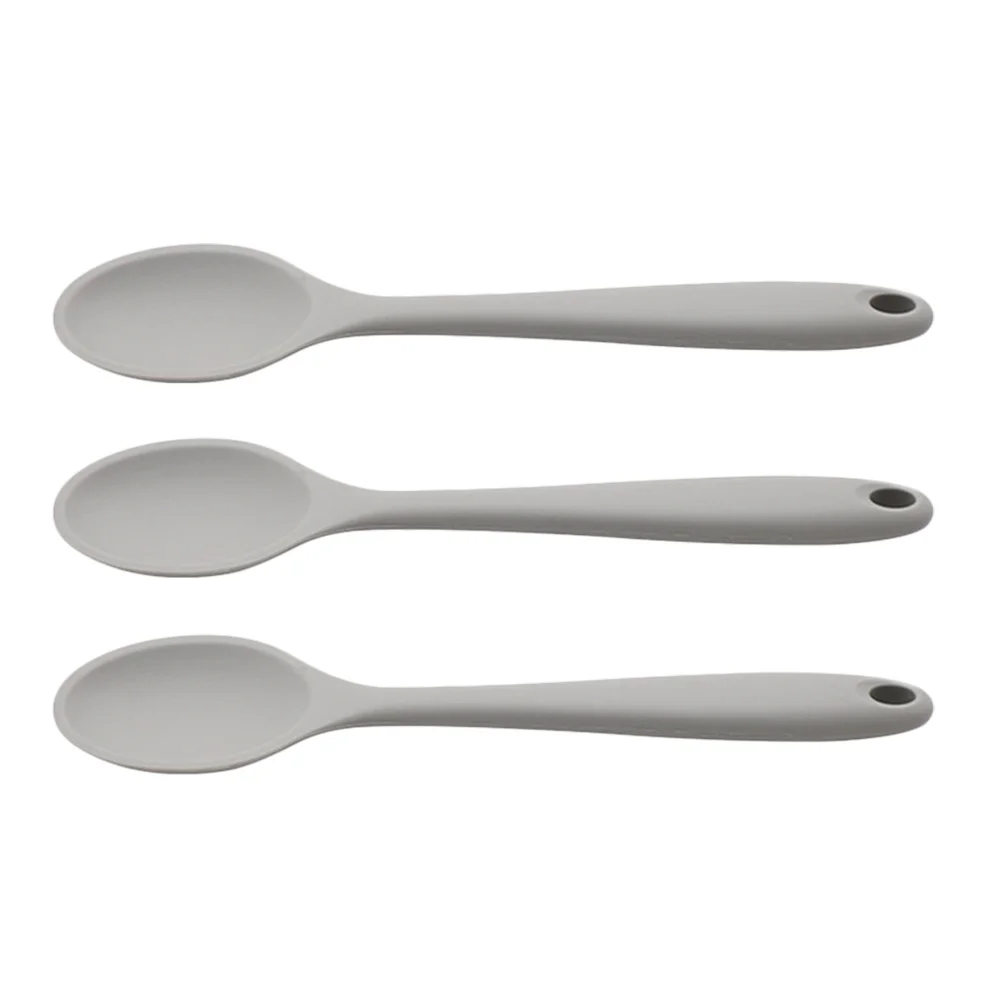 

3Pcs Kitchen Silicone Spoons Food Spoons Soup Spoons Creative Salad Spoons