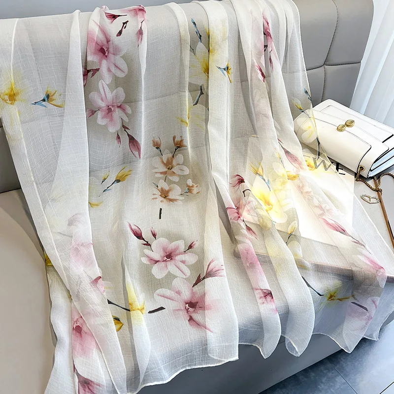 Женский шифоновый шарф модные летние шелковые шарфы шали оверсайз женские