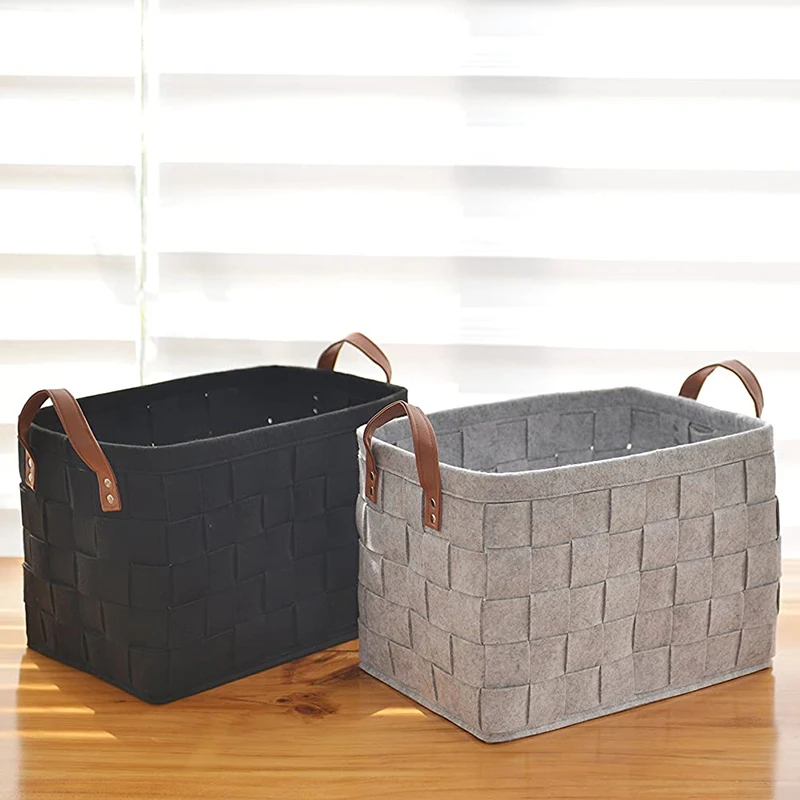 

Складные корзины для хранения, складные квадратные контейнеры ручной работы из войлочной ткани, контейнеры-кубики