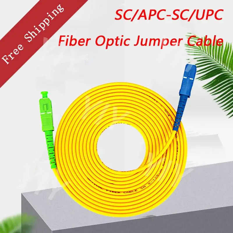 

10Pcs/Lot SC/APC-SC/ UPC Single Mode Simplex Fiber Optic Jumper Cable 3.0mm FTTH Fiber Optic Patch Cord Free Shipping