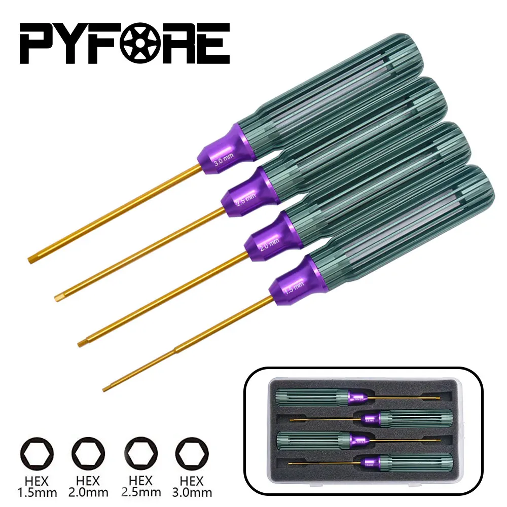 

Набор шестигранных отверток с титановым покрытием, Набор отверток 1,5 мм, 2,0 мм, 2,5 мм, 3,0 мм, шестигранный инструмент для РУ FPV дронов, самолетов, автомобилей, лодок, запчастей