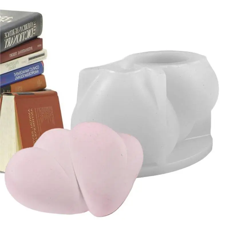 

Candle Molds Double Heart Shape Resin Molds Epoxy Moulds For DIY Art Casting Resin Home Decoration Soap Making